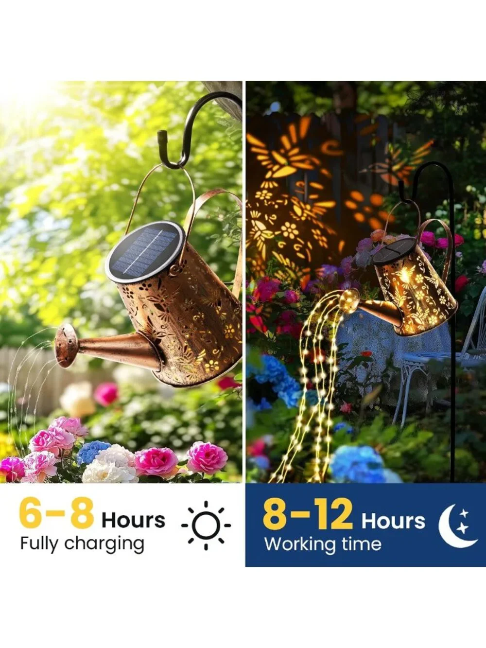 Large Solar Watering Can Lantern | Outdoor Hanging Decor, Perfect Gardening Gift